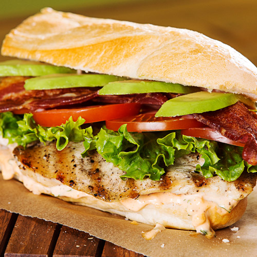 Grilled Chicken BLT with Basil Mayo