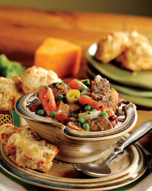 Beef Slow Cooker Irish Stew with Cheddar Irish Soda Biscuits