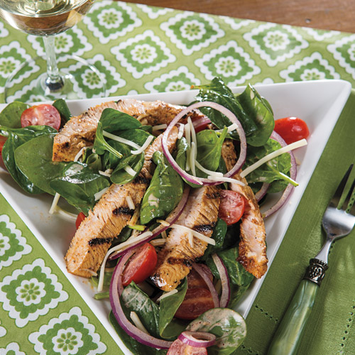 Turkey Spinach Salad with Jalapeno Lime Dressing