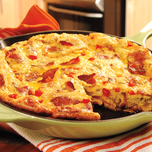 Smokey Bacon, Leek and Chevre Frittata